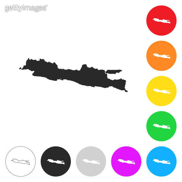 Java map - Flat icons on different color buttons (1296891147) - 게티이미지뱅크