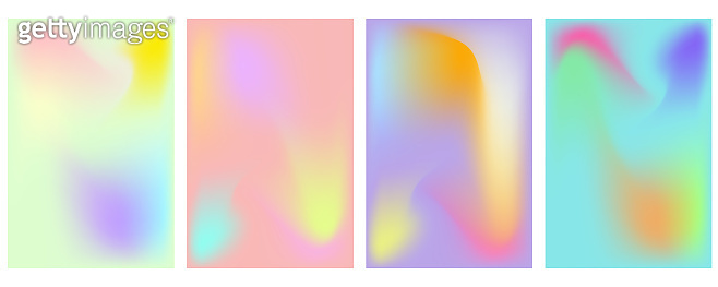 Pastel Soft Rainbow Gradient Set of vector background templates ...