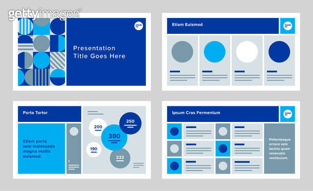 Modular presentation design template with modern geometric graphics ...