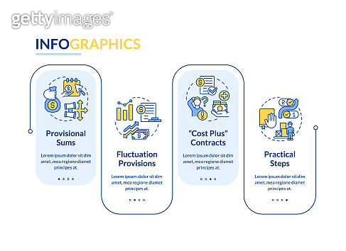 Inflation in construction blue rectangle infographic template ...