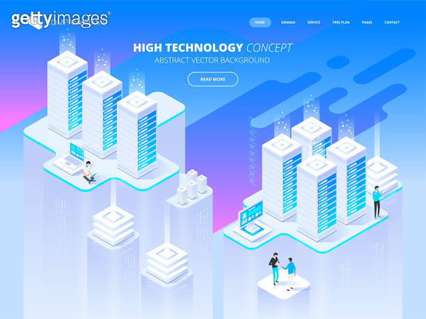 High technology concept. Data center, processing big data (1399726499 ...