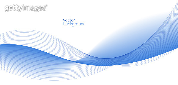 Flowing blue curve shape with soft gradient vector abstract background ...