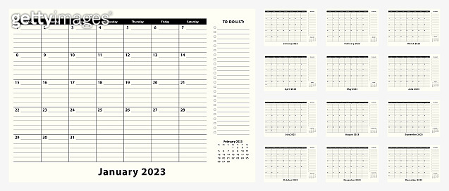 Monthly Business Desk Pad Calendar for year 2023, 12 month. (1451021640 ...