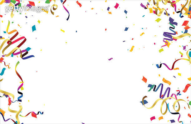 Many Falling Colorful Tiny Confetti Isolated On Transparent Background ...