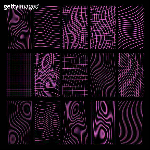 Collection geometric linear grid patterns backgrounds. Vector ...