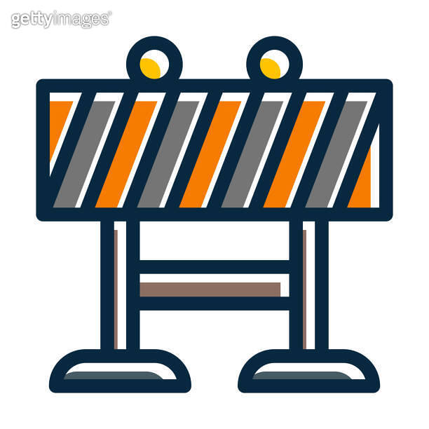 Barrier Vector Thick Line Filled Dark Colors Icons For Personal And ...