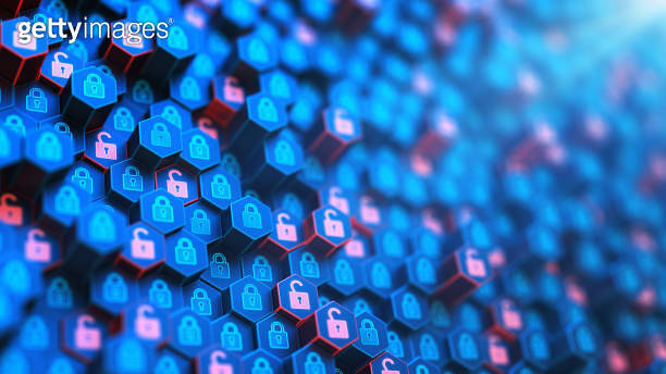 Digital Lock background. Encryption your data. Hacker attack and data ...