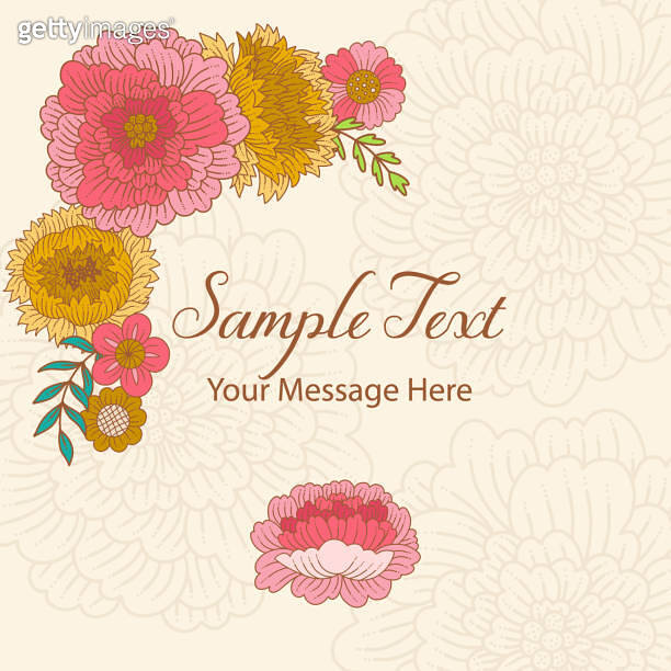 Vintage Chrysanthemum Flowers Vector Frame Background (1481351714) 일러스트 ...