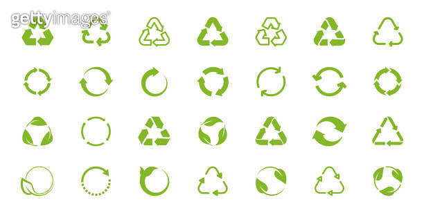 Set of recycle icon. Recycle symbol. Recycling icon. Rotation arrow ...