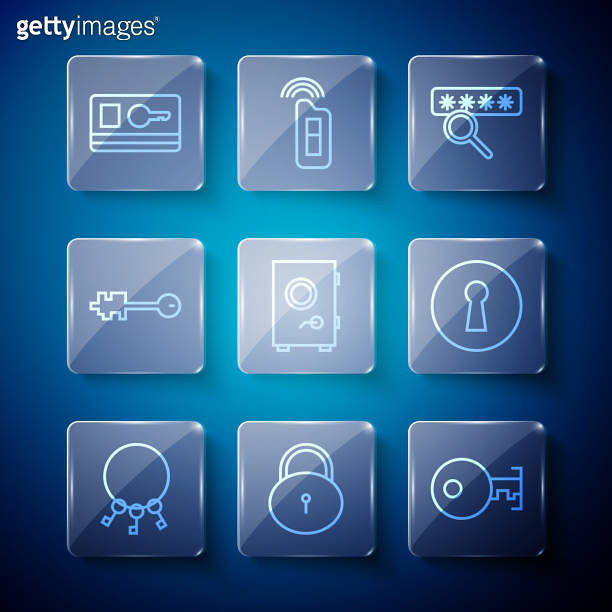 Set line Bunch of keys, Lock, Key, Password protection, Safe, Old, card ...