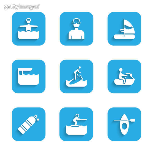 Set Surfboard, Water skiing man, Kayak and paddle, Jet, Aqualung ...