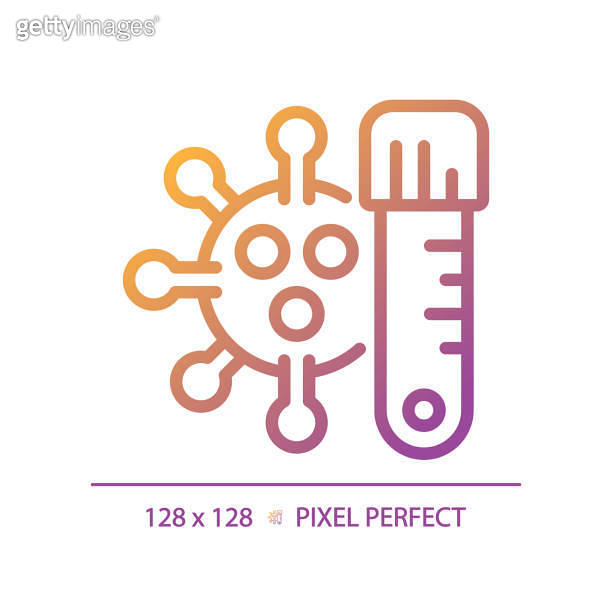 2D simple thin line gradient virus with tube icon (1701932981) - 게티이미지뱅크