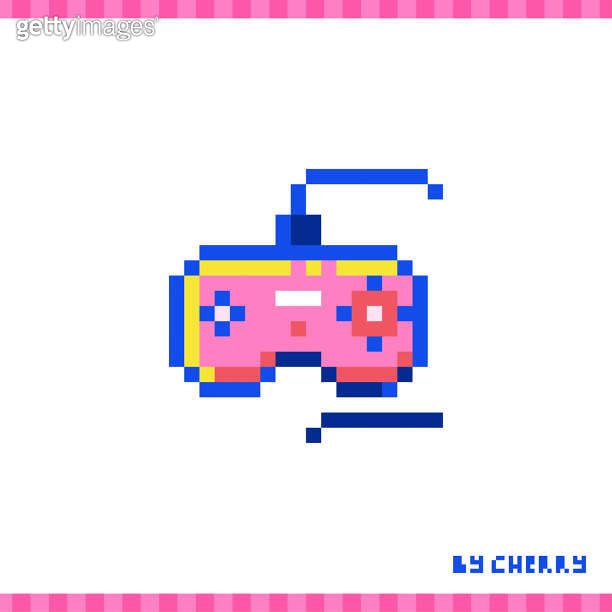 Pixel Art Retro Gamepad Icon. 90s 8-bit Style Illustration of Video ...