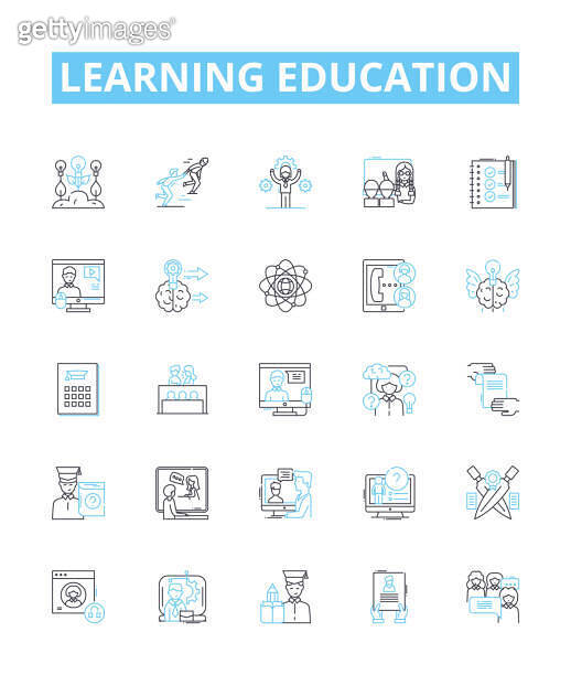 Learning education vector line icons set. Education, Learning, Studying ...