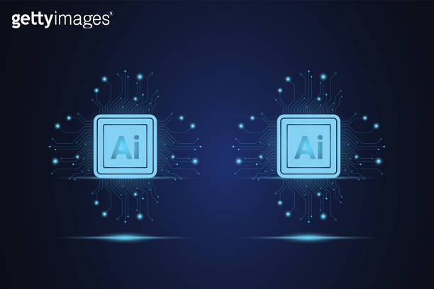 Digital technology and Artificial intelligence circuit line concepts ...