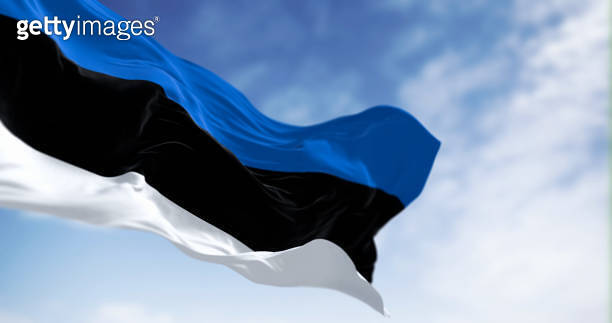 National flag of Estonia waving in the wind on a clear day (1583549029 ...