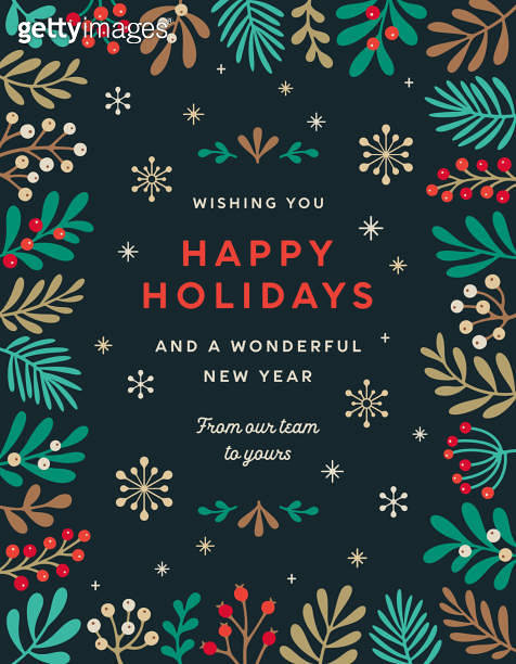 Holiday Christmas Card with Mistletoe Branches and Berries (1692100473 ...