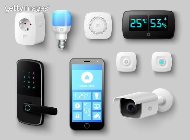 Smart home system icon realistic vector set (1465934401) 일러스트, 무료 일러스트 ...