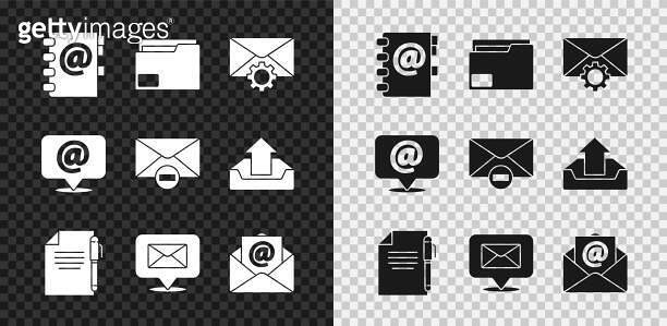 Set Address book, Document folder, Envelope setting, and pen, Speech ...