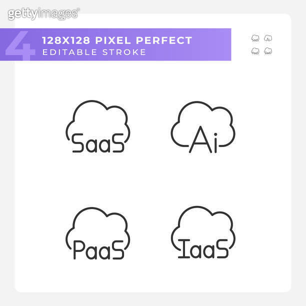 Structure of cloud computing pixel perfect linear icons set (1468471801 ...