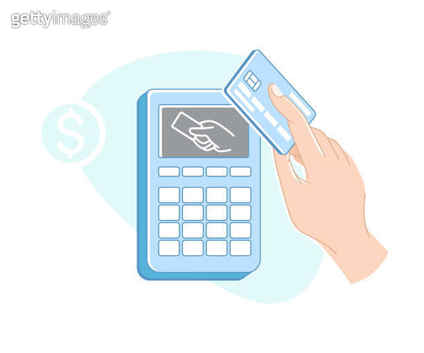 Contactless Payment with Hand Paying with Plastic Card Vector ...