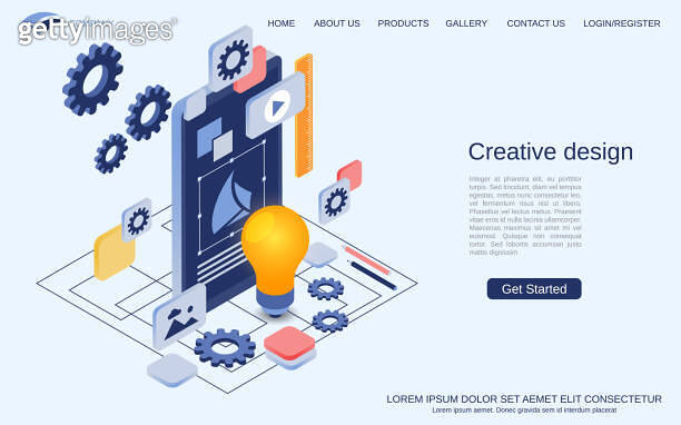 Creative design, digital art modern 3d isometric style vector concept ...