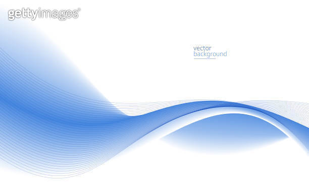 Flowing blue curve shape with soft gradient vector abstract background ...