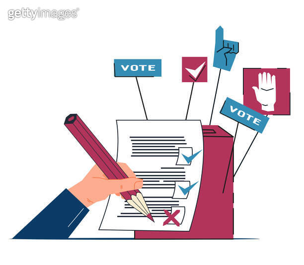 Ballot box for electoral process and vote in elections flat vector ...
