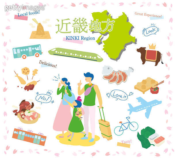 A family of three who enjoys spring gourmet sightseeing in the Kinki ...