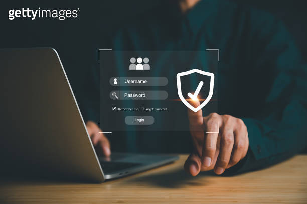 User authentication system with username and password, cybersecurity ...