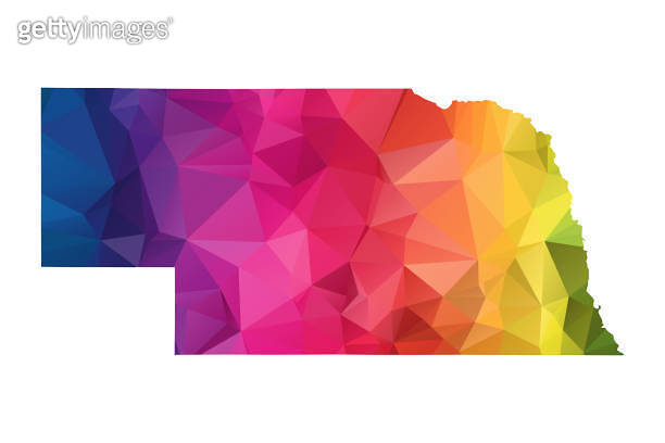 Abstract Polygon Map - Vector illustration Low Poly Color Rainbow ...