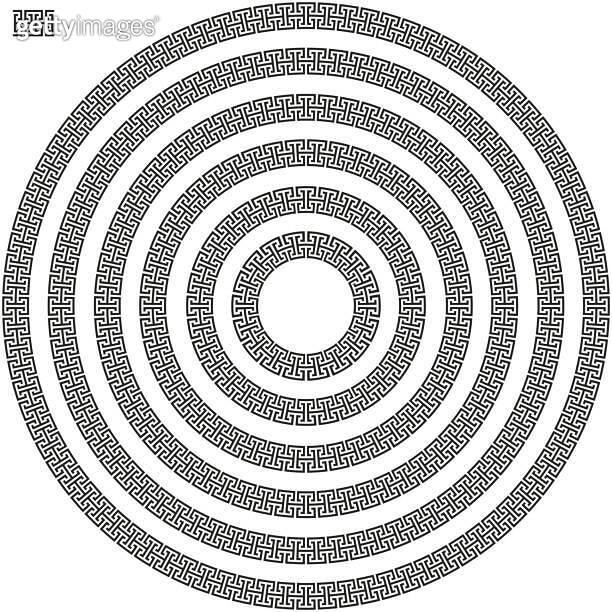 Vector Set of Round Greek Key Borders in Various Sizes (1912721171 ...