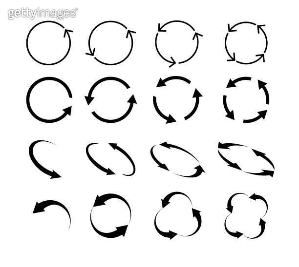 Set of circle arrows isolated. Circular Rotate arrow and spinning ...