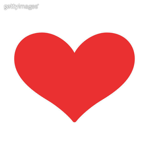Red Heart icon. Vector illustration in flat style. Valentine day icon ...