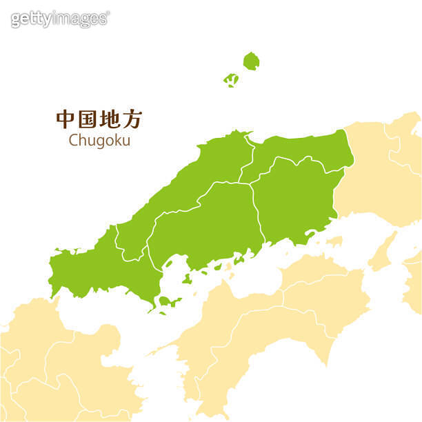 Map of the Chugoku region, each prefecture in the Chugoku region and ...