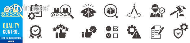 Quality control icon set. check auditin quality assurance testing ...