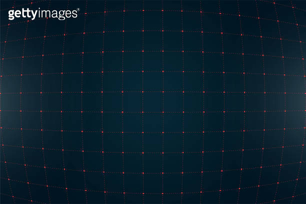 VR HUD futuristic interface voluminous square grid. Line and dot head ...
