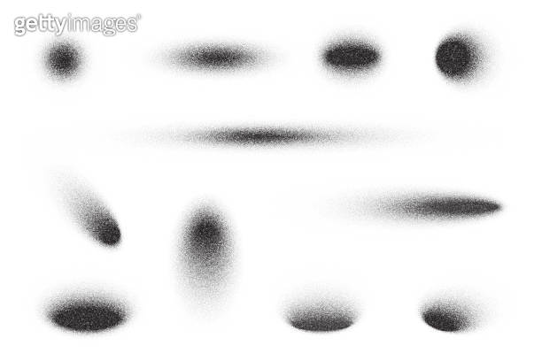 Circle shadows with grainy effect on white background. Vector gradient ...