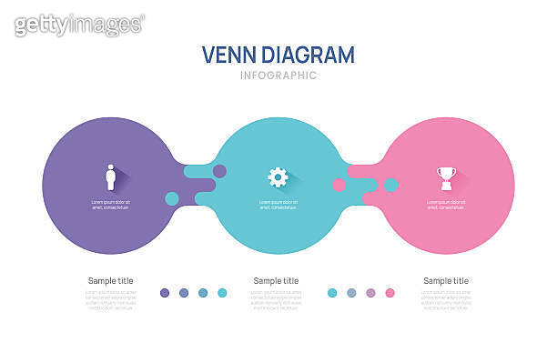 Venn diagram business infographic circle chart template 3 options ...