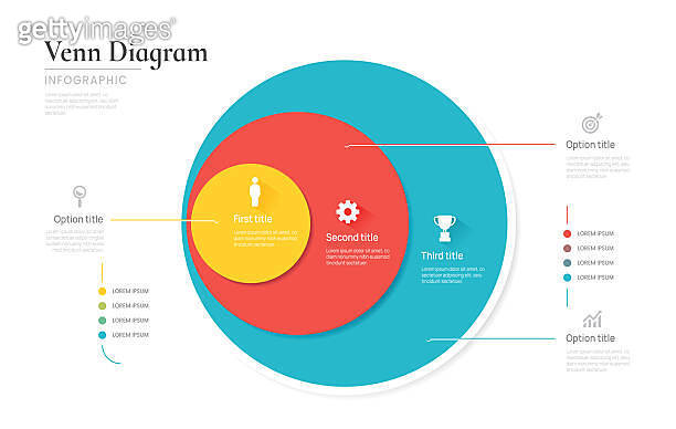 Venn diagram business infographic circle chart template 3 options ...