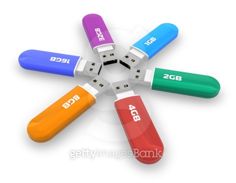 Set of color USB flash drives (119475512) - 게티이미지뱅크