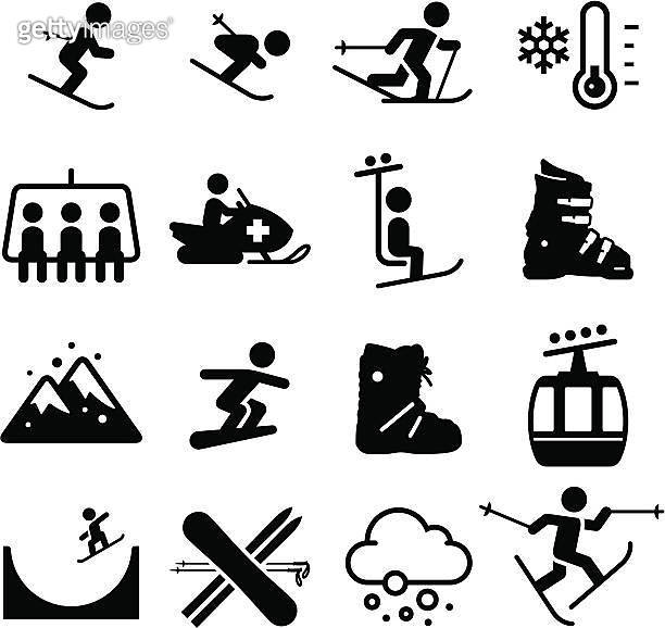 Ski Area Icons - Black Series (165955693) 일러스트, 무료 일러스트 - 게티이미지뱅크
