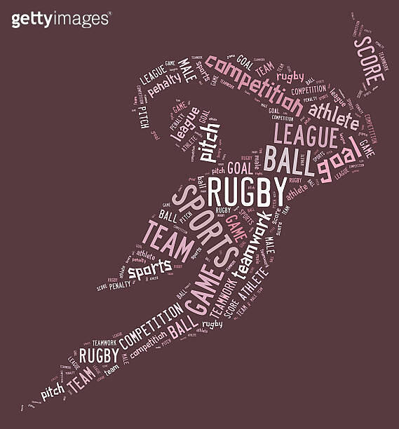 rugby football pictogram with pink wordings (181304307) - 게티이미지뱅크
