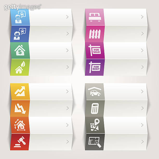Rainbow Real Estate Icons / Navigation Template 이미지 (450592723) 게티이미지뱅크