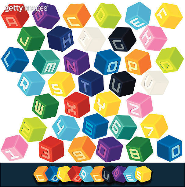 Colored ABC Cube Blocks. Vector Clip Art 이미지 (160650526) - 게티이미지뱅크