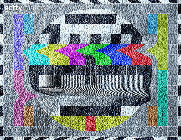 Old television test pattern broadcast with static signal 이미지 (503314485 ...