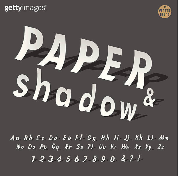 The alphabet with paper and shadow set design, vector illustrator 이미지 ...