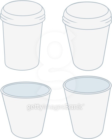 paper cups in the projector on a white background 이미지 (481077443) - 게티이미지뱅크