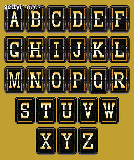 alphabet in retro style on background 이미지 (522470447) - 게티이미지뱅크