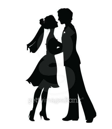 Silhouettes of bride and groom 이미지 (485963499) - 게티이미지뱅크